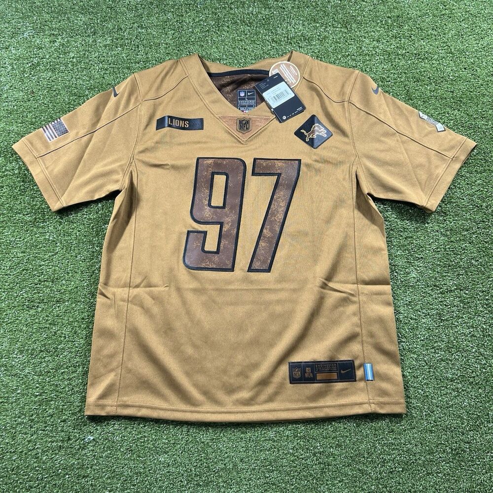 #97 Detroit Lions Aidan Hutchinson Salute Service L Youth Jersey